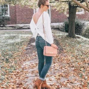 Open back ivory sweater